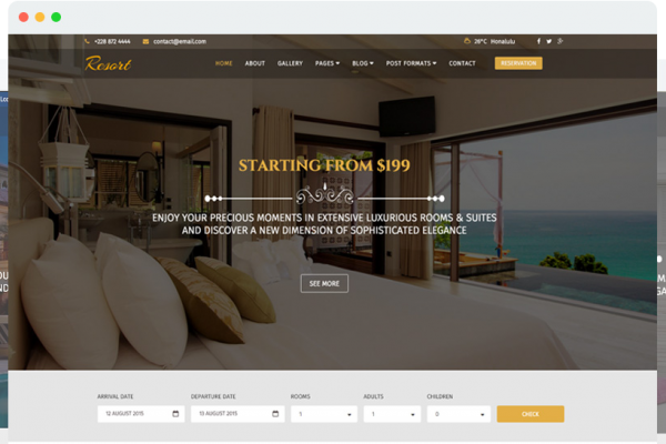 Site hotellerie Resort